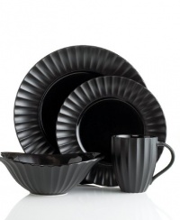 Sasaki By Mikasa Dynasty Black Twilight Dinnerware Set, 16 Piece, Service for 4