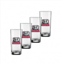 NCAA Alabama Crimson Tide Set of 4 Highball Glasses, 16-Ounce