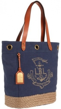 LAUREN by Ralph Lauren Maldives Espadrille Tote (Indigo/Lauren Tan)