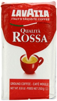 Lavazza Qualita Rossa, Caffe Ground Espresso, 8.8-Ounce Bricks (Pack of 4)