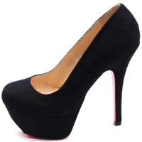 Qupid Psyche-01 Black Suede Platform High Heel Pumps, Size: 8.5 (M) US [Apparel]