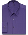 Punch up your office look with the fresh berry tone of this Geoffrey Beene slim fit dress shirt.