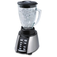 Oster BVCB07-Z Counterforms 6-Cup Glass Jar 7-Speed Blender, Brushed Stainless/Black