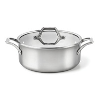 With a copper core layered between aluminum and finished with magnetic stainless steel exterior, this 5-quart Dutch oven with lid is designed for the modern at-home chef.