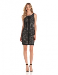 London Times Women's Sleeveless Aztec Lace Sheath Dress