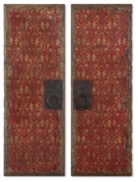 Uttermost 37-Inch by 13-Inch Red Door Panels Art, Set of 2