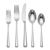 Lightly hammered handles of the finest quality stainless steel make Imperial Caviar place settings well suited for every day and entertaining. A slender silhouette and angled tip complete the look with the chic brilliance of Marchesa by Lenox flatware.