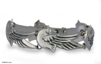 Sterling silver link bracelet, 'Doves Peace'