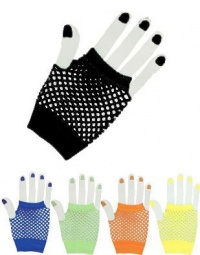 Dramatic 80's Fishnet Gloves, Black