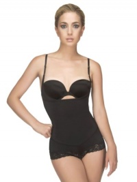 Vedette Braless Girdle Body Suit - (BLACK MEDIUM) Slims Waist - flattens stomach & enhances bust! Vedette Bodysuit Body Shaper!- Great Gift Idea! Vedette girdles for women can be used as girdle for postpartum! Excellent Girdle shaper! Can also be used as 