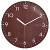 DecoMates Non-Ticking Silent Wall Clock - Dome Wooden (Brown)