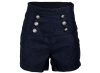 Sailor Denim Nautical Anchor Rockabilly High Waist Women's Shorts Hotpants