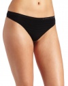 Calvin Klein Women's Seamless Ombre Thong, Black, Large