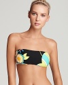 A dramatically appealing print defines this Trina Turk bandeau bikini top.