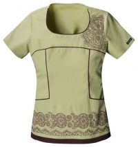 Baby Phat 26917 Zen-sational Scoop Neck Scrub Top