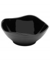 With the look of hand-thrown pottery in hard-wearing stoneware, the Swirl square soup bowl from Mikasa enhances casual meals with fuss-free elegance. A matte finish with glazed accents adds stylish distinction to sleek black.