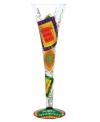 Drink to yet another year of fun with the Happy Anniversary champagne flute. A colorful memento of your love, this hand-painted Lolita glass ensures an explosion of cheer with every toast. Celebrate with the cocktail recipe on its base. (Clearance)