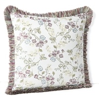 Indulge in a refreshed classic. This Waterford decorative pillow boasts a fine floral print and multi-color fringe piping.