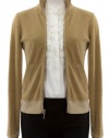 Juicy Couture Mainstage Brown Terry Long Sleeve Zip Front Track Jacket Small