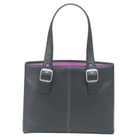 SOLO Classic Collection  K708-4/12 Laptop Tote with Padded Laptop Pocket, for Notebook Computers up to 16 Inches, in Black with Magenta Interior