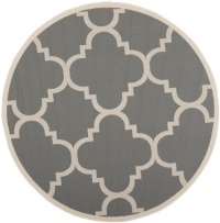 Safavieh CY6243-246 Courtyard Collection Indoor/Outdoor Round Area Rug, 6-Feet 7-Inch, Grey and Beige