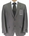 Sean John Mens 2 Button Pleated Dark Gray Pindot Suit