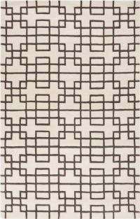 3'3 x 5'3 Rectangular Surya Area Rug G5085-3353 Iron Ore/Ivory Color Hand Tufted in India Goa Collection