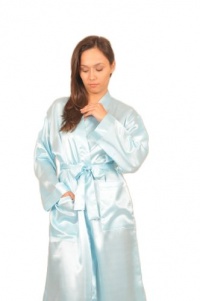 Satin Charmeuse Long Robe/Gown, Solid Aqua Color, Sizes (M,L,XL), Up2date Fashion Style#Gwn12-AQ (Medium)