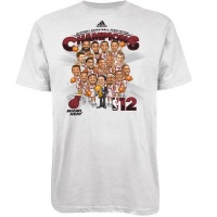 NBA adidas Miami Heat 2012 NBA Finals Champions Caricature T-Shirt - White