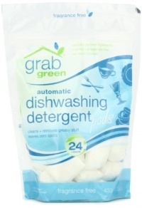 Grab Green Automatic Dishwashing Detergent, Fragrance Free, 24 Loads, 15.2-Ounce