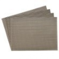 Benson Mills Longport Crossweave Woven Vinyl Placemat, Tobacco, Set of 4