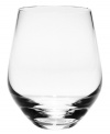 Inspired by the vineyards of Tuscany, the classic shape of this fine wine glass set captures the pleasures of Italy's famous wine country. The simple, understated base of these wine glasses is designed to accentuate the richly colored, aromatic wine filling the glass. Full-bodied or fruity, these stemless glasses enhance the bouquet of any red wine.