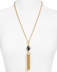 T Tahari Sheid Love It Jet Tassel Drop Necklace, 24