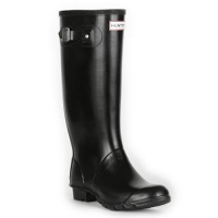 Hunter Women's Huntress Tall Welly Rubber Boot With Wide Calf,Black,5 M US (3 UK)