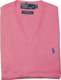 Polo Ralph Lauren Cotton V-Neck Sweater, Deep Pink, Large