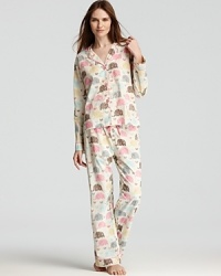 Dream of exotic animals and far away lands in PJ Salvage's elephant print pajamas.