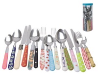 Present time Mix and Match Mutlicolored Assorted Cutlery Set, 16-Piece