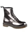 Dr. Martens Women's 1460 8 Eye Boots re-imagine the classic rocker boot in a stunning, high shine finish.