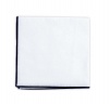 White Cotton Pocket Square (Navy Border)