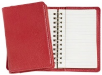 Graphic Image Wire-O-Notebook, Goatskin Leather, 4-Inches, Red (JS4MRBLGTIRED)