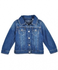 GUESS Kids Girls Denim Jacket, MEDIUM STONE (3T)