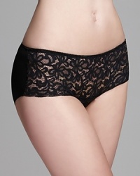 Give fancy pants a new meaning in these stretchy lace boy leg pants from Wacoal. Style #845166