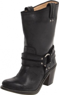 FRYE Women's Carmen Harness Short Boot,Black,6 M US