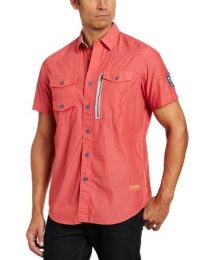 Nautica Men's Short Sleeve Yarn Dyed Solid Fisherman Shirt, Sailor Red, Small