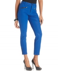 Get the skinny on style in these cropped jeans from Not Your Daughter's Jeans. The electric blue color and zipper details add extra edge to this must-have look.