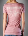 True Religion Women's V Neck Burnout Tee