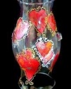 Hearts of Fire Design - Hand Painted - 11 inch Hurricane Shade