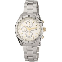 Seiko Men's SNDC45 Chronograph Brushed and Polished Link Bracelet Silver Dial Watch