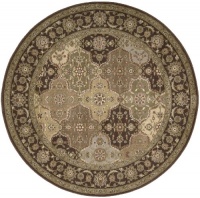 Nourison Zanibar Traditional Panel Multi 5.6-Feet by 5.6-Feet Round Polyacrylic Area Rug