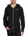 Mens Nike Classic Fleece Full Zip Hoodie Black / White 404512-010 Size Small